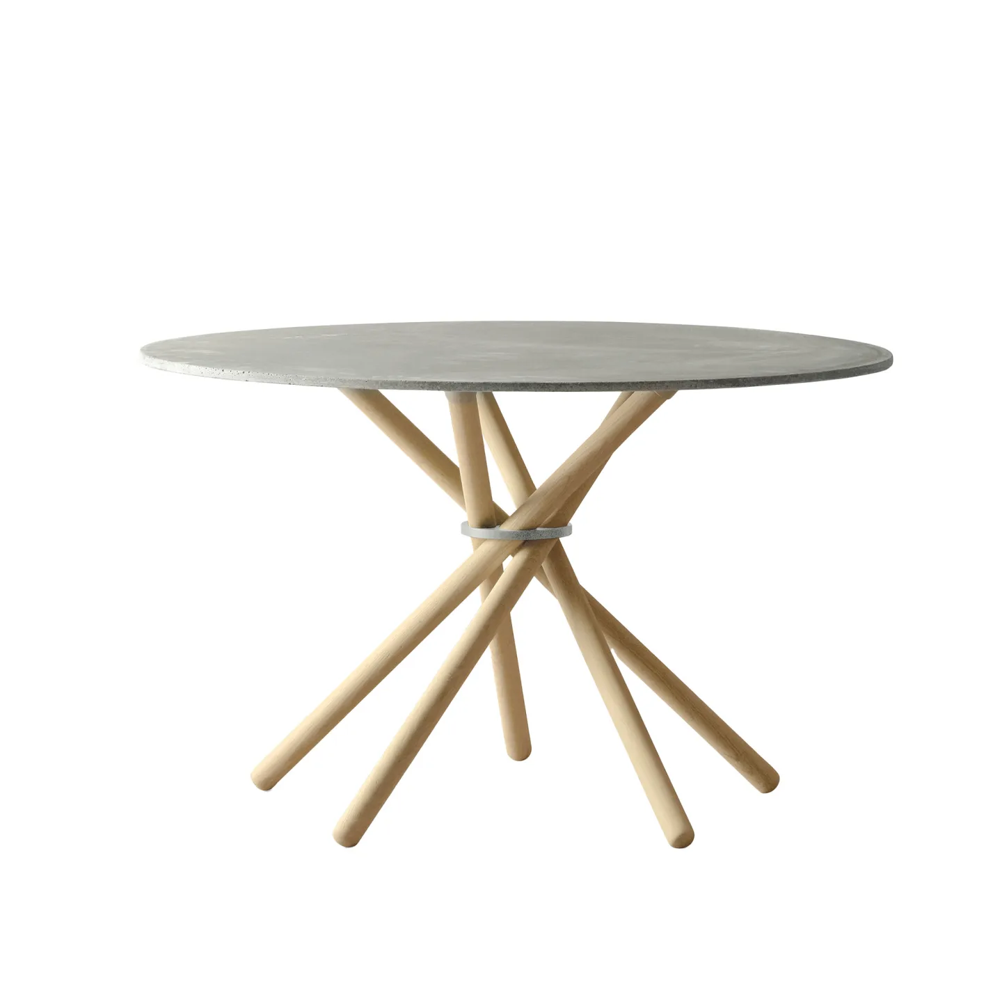 Eberhart Furniture - Hector 120 Dining Table / Concrete Light / Oak Light / Alu Light - Matbord - Grå - Metall/Trä/Sten