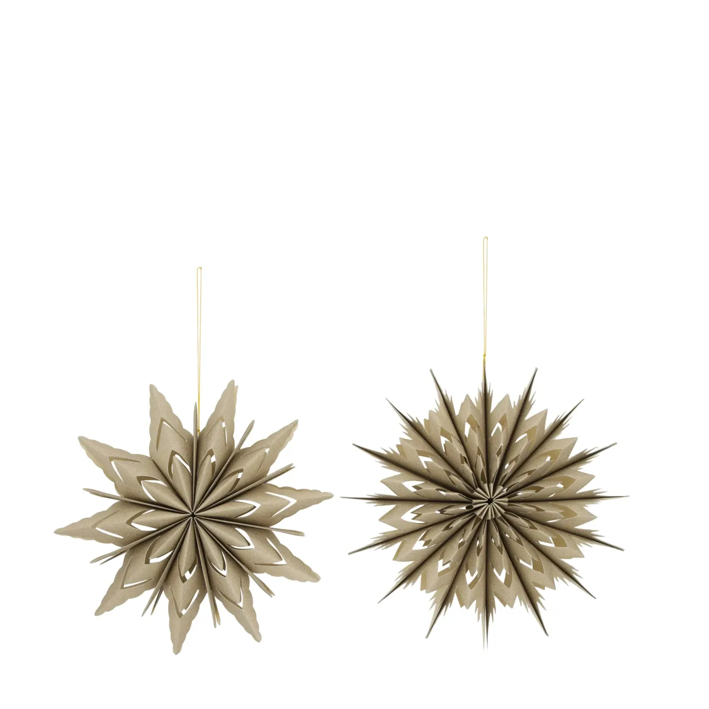 Decofinder Weihnachtsschmuck Papier mit Glitzer, Champagner Beige | Schubiger Möbel