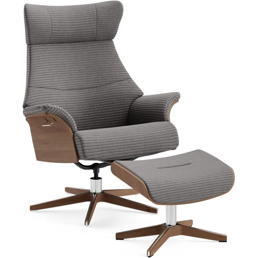 Conform Sessel Airness Anthrazit, Natur, Silber Stoff, Walnuss, Aluminium B 182 T 163 H 101 cm - Möbel Konfigurator: Traummöbel individuell