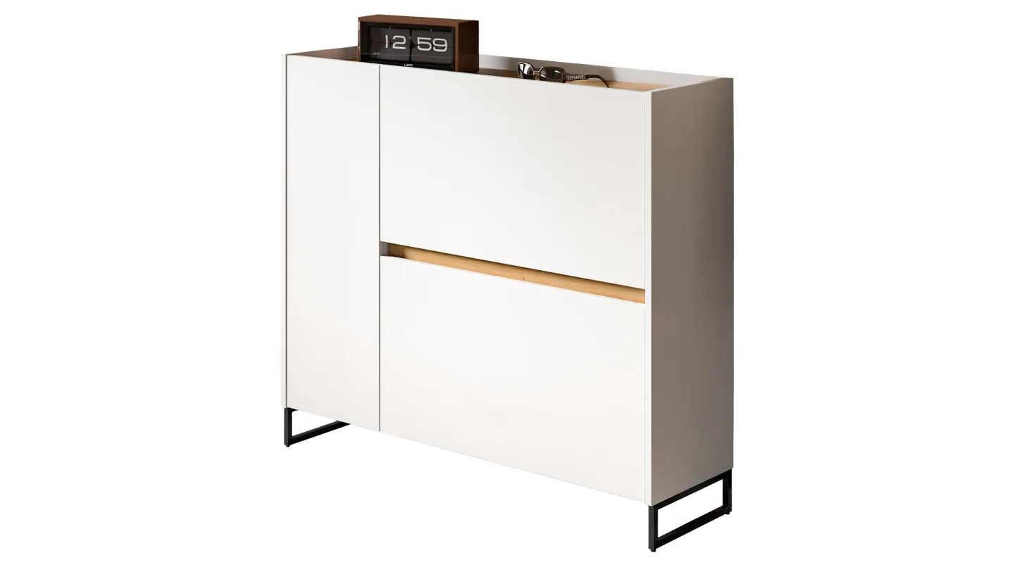 Schuhschrank weiß Artisan Eiche 110 x 94 cm - DRIVE