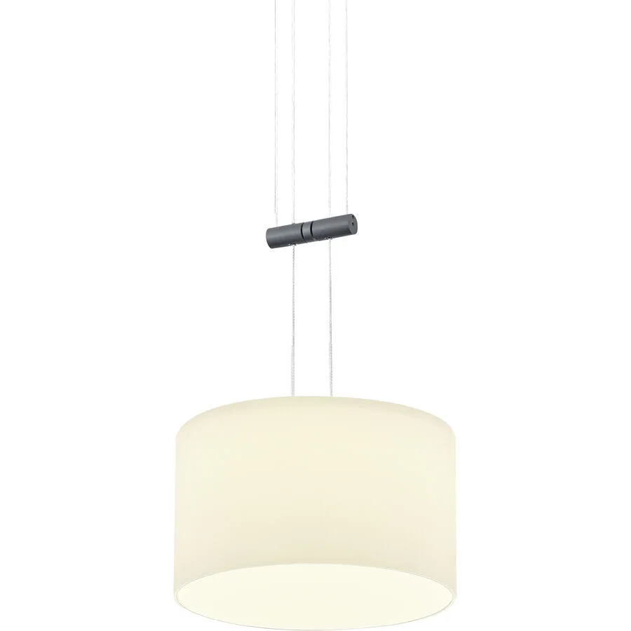 Designer-Pendellampe Bankamp Strada 2.0 Grand Opal 1 dimmbar D 20 cm - Farbe: schwarz/weiss - LED - Lichtfarbe: Extra warmweiss - Material: