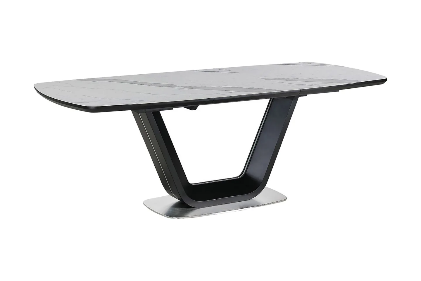 Ventera Förlängningsbart Matbord 160 cm - Keramik/Svart/Vit