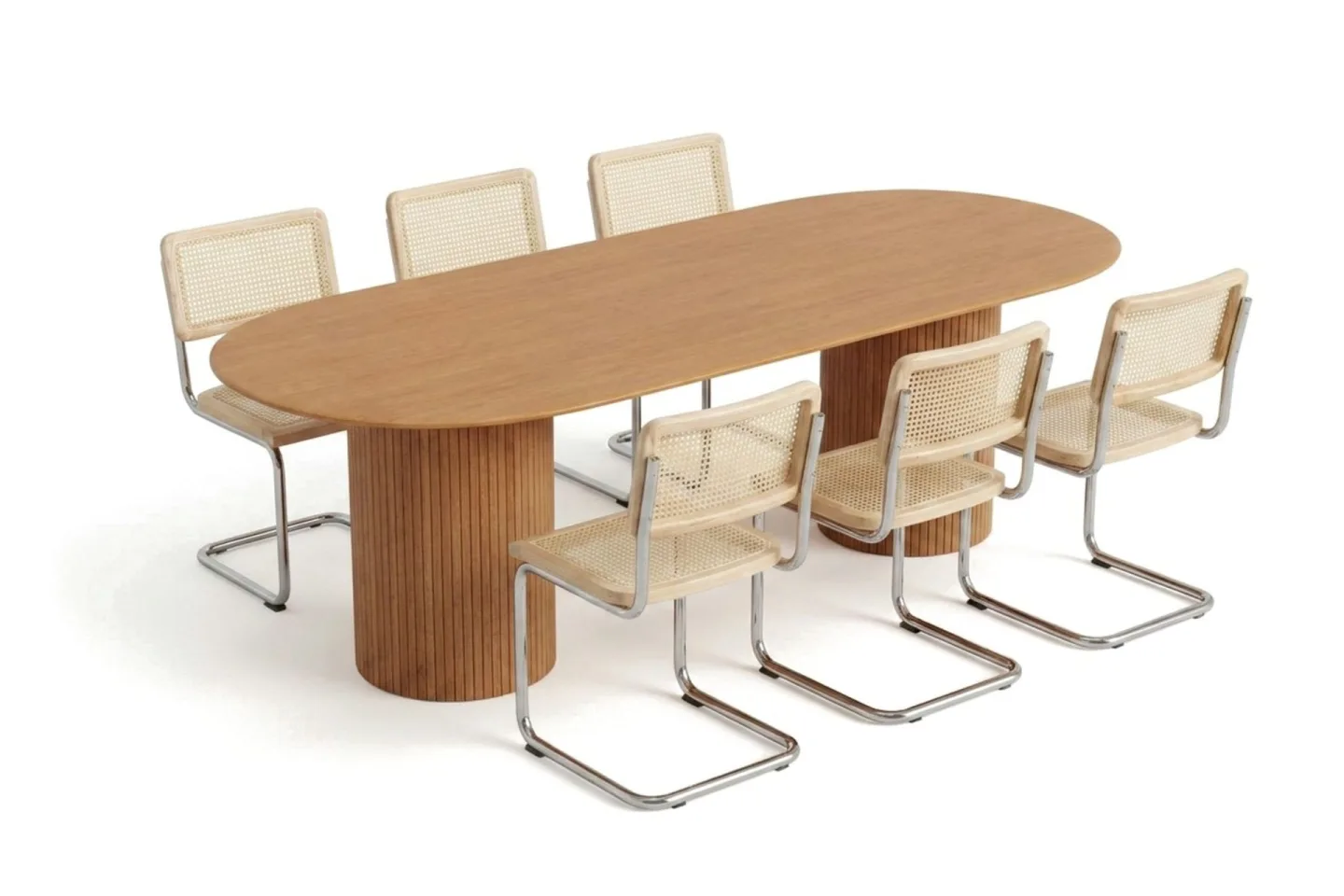 Kopparbo Matgrupp oval 220 cm Ek med 8 Build Matstolar - Ek