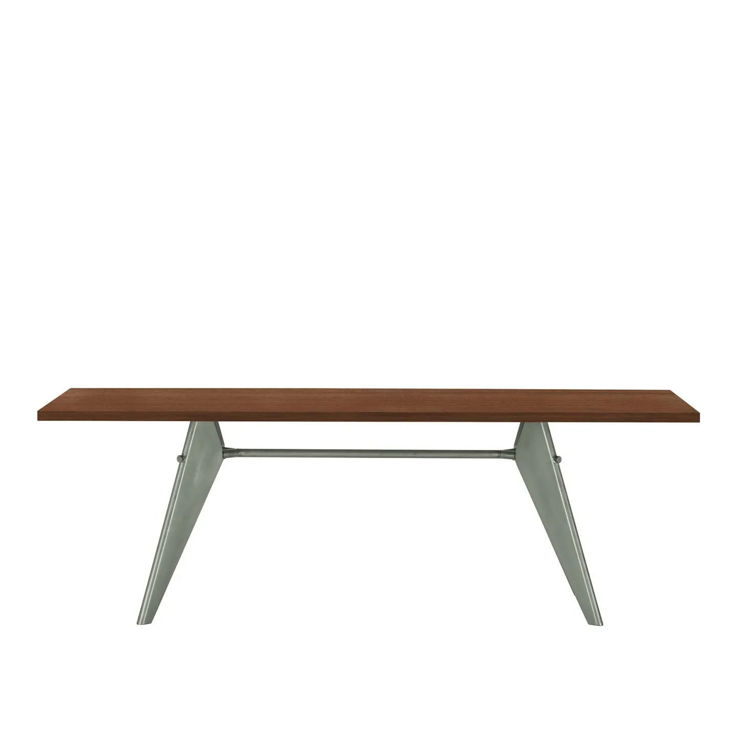 Vitra - EM Table 260, Base Prouvé Gris Vermeer - Solid American Walnut - Matbord - Jean Prouvé - Grön,Brun,Träfärgad - Metall/Trä