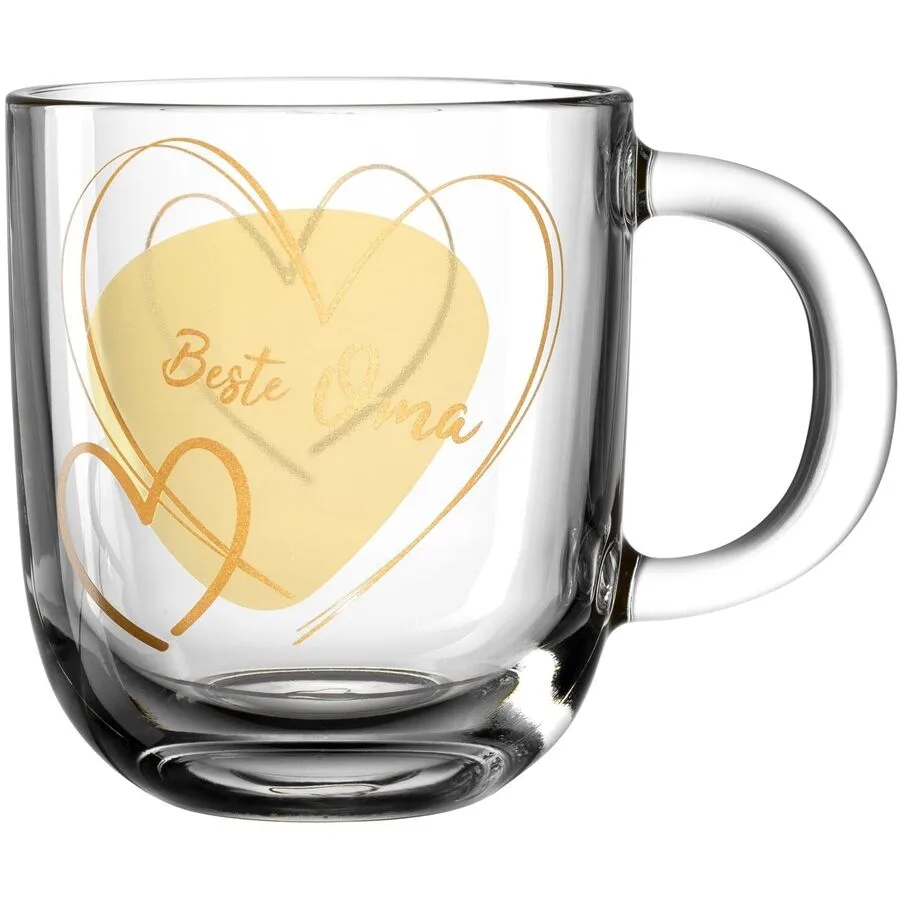 Tasse Leonardo gold/transparent Kalk-Natron-Glas H 15 cm 0.4 l 1 Stk