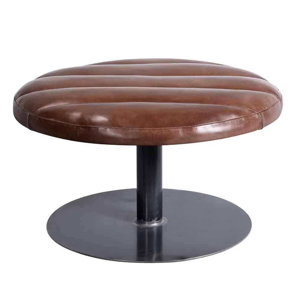 Robin exklusiv läderpall Ø 75 cm Trademark Living
