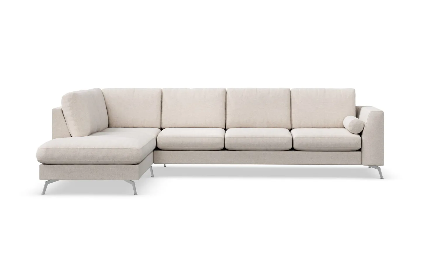 Ocean Lyx 4-sits Vänstervänd L-formad Schäslongsoffa i Tyg - Beige