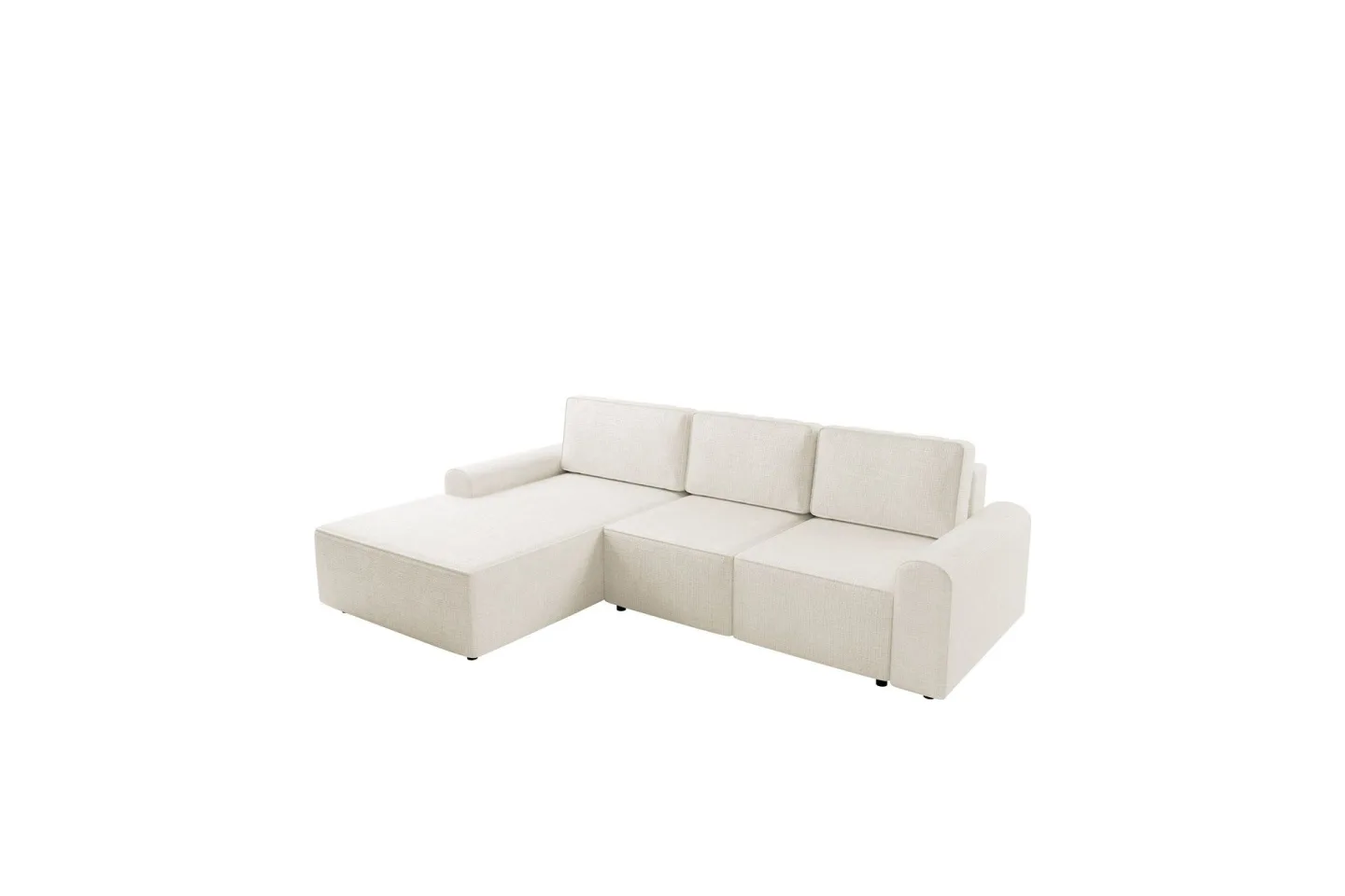 Bella Bäddsoffa med Divan 3-sits i Plysch - Beige
