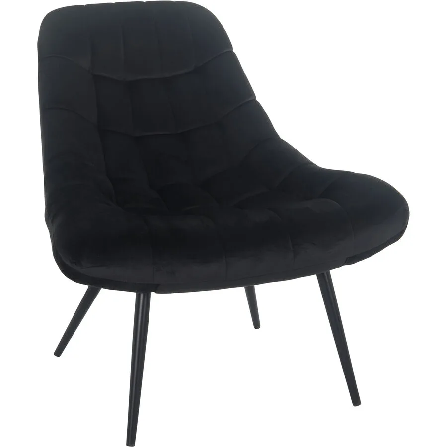 Sessel Bruce Schwarz Samt, Metall B 76 cm T 85.6 cm H 85.6 cm