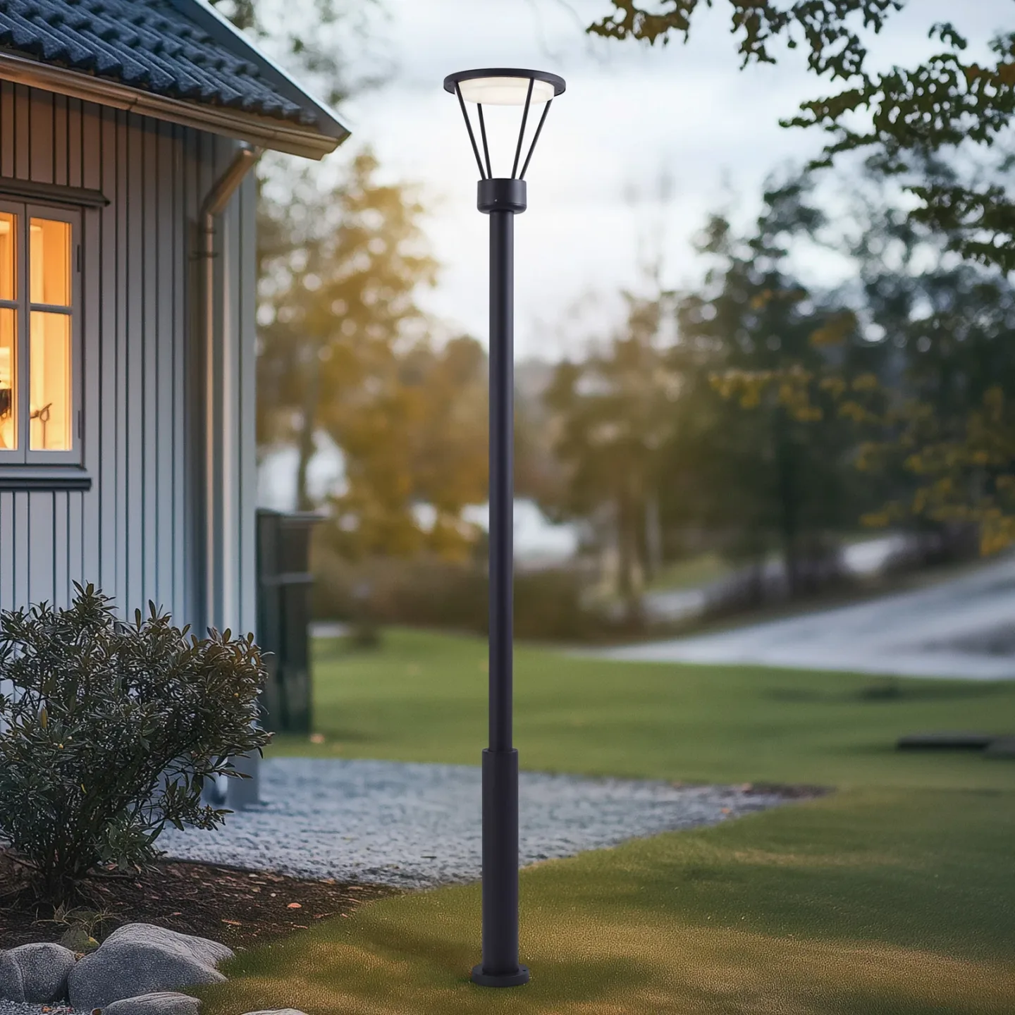 Elario LED Parkleuchte H222 Schwarz - Lucande - Modern - Aluminium - Einflammig
