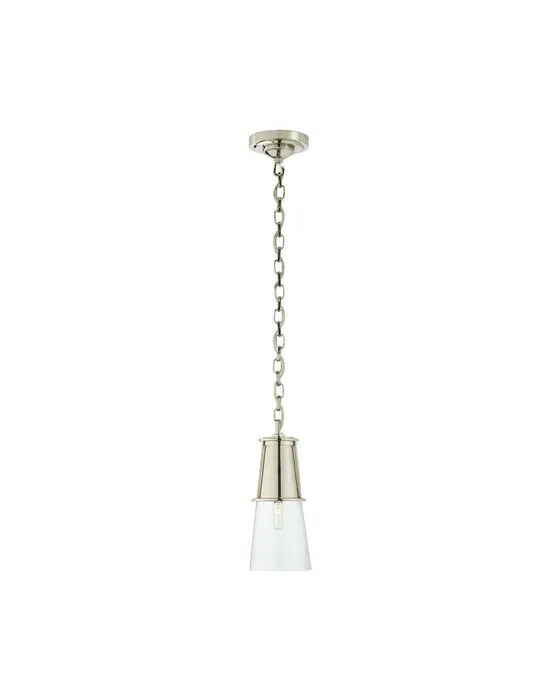 Robinson Pendant Polished Nickel/Clear Glass S