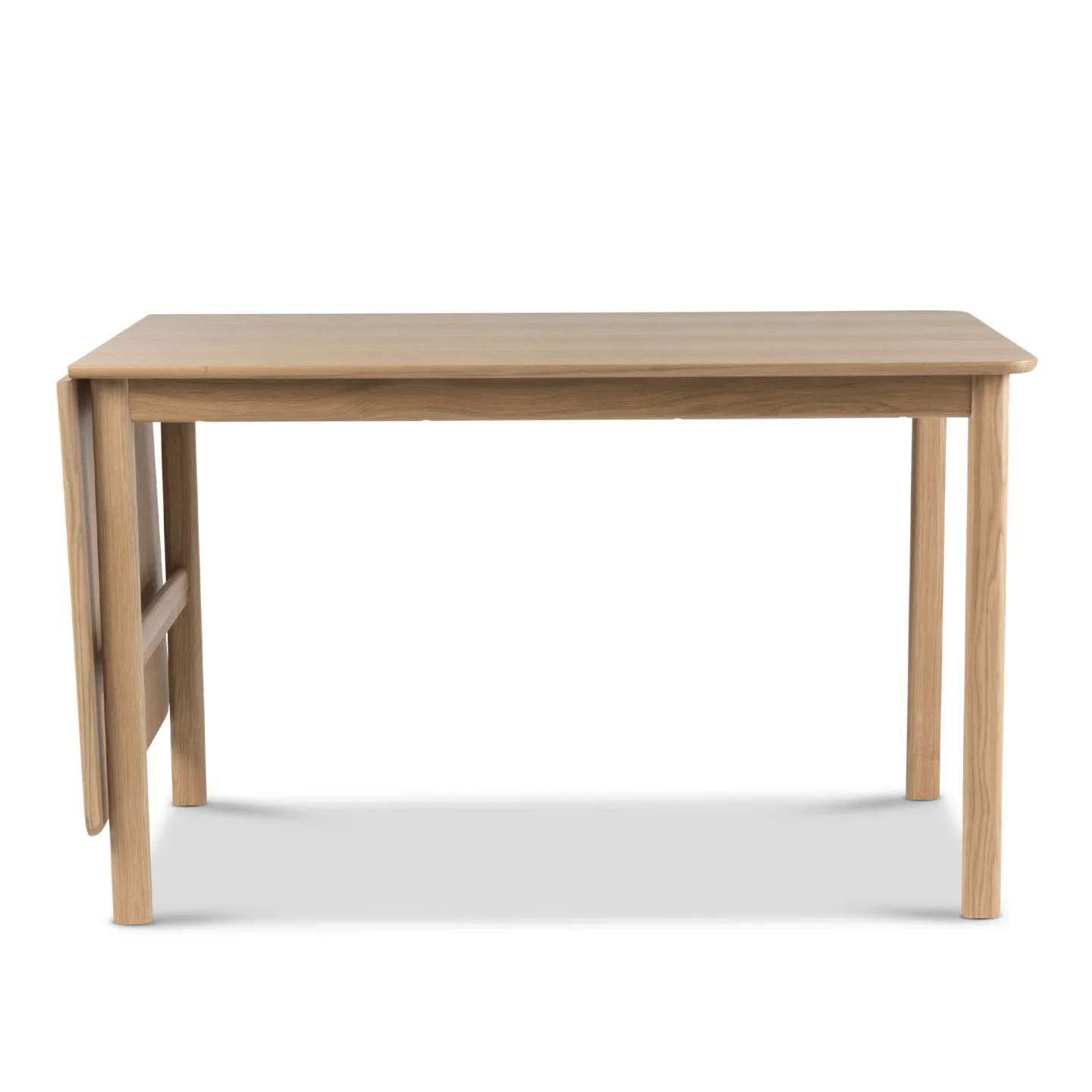 Mavis - Shift klaffbord 124-182 x 75 cm vitpigmenterad mattlackad ek - Matbord - Beige - Trä