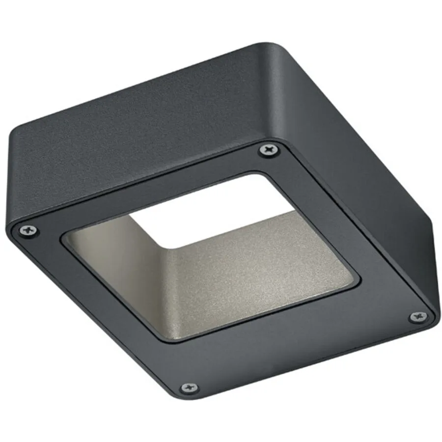 Wandlampe aussen Rober Grau 12 cm 4.5 cm - Farbe: anthrazit - Material: Aluminium-Druckguss - LED - Lichtfarbe: Warmweiss - LED Energiesparlampen