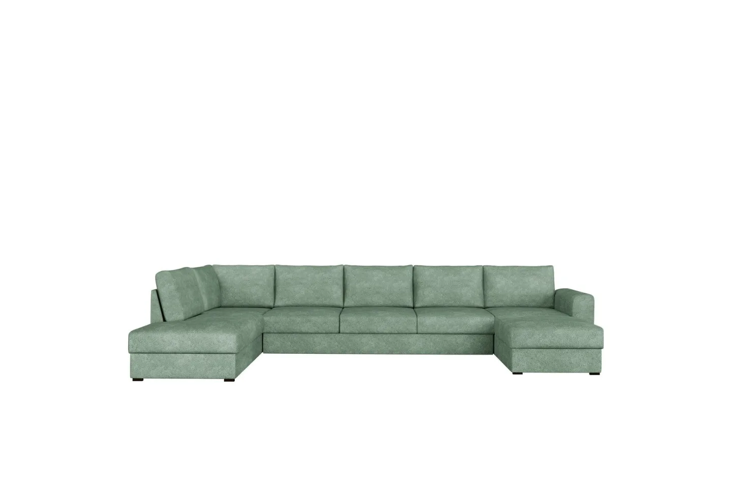 Taberk Bäddsoffa med Divan och Schäslong 5-sits i Bouclé - Grön