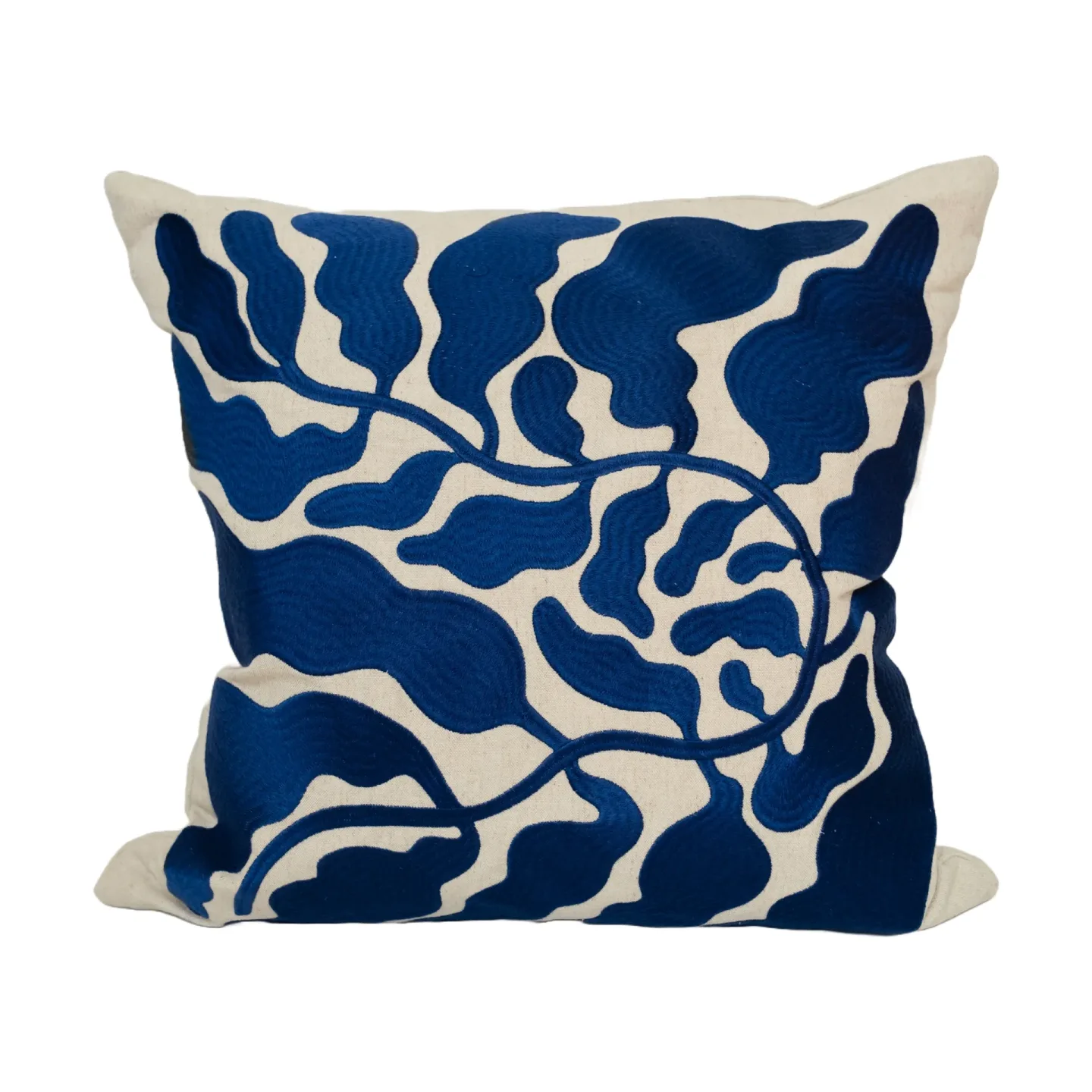 Fine Little Day Leaves kuddfodral broderat 48x48 cm Blue