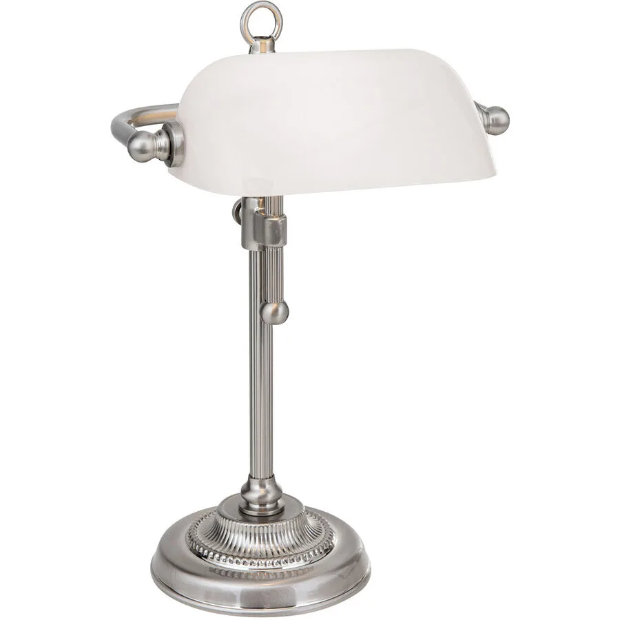 Briamond Tischlampe Harvard Weiss Glas/Messing 20 cm 32 cm - Farbe: opal weiss satiniert - Material: Messing/Glas