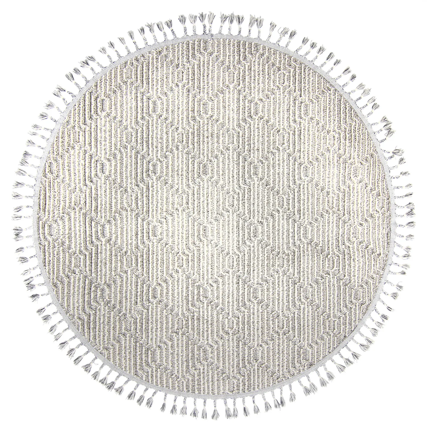 Runde tepper - Indoor/Outdoor Jordan (grå) (Størrelse: Ø 160 cm)