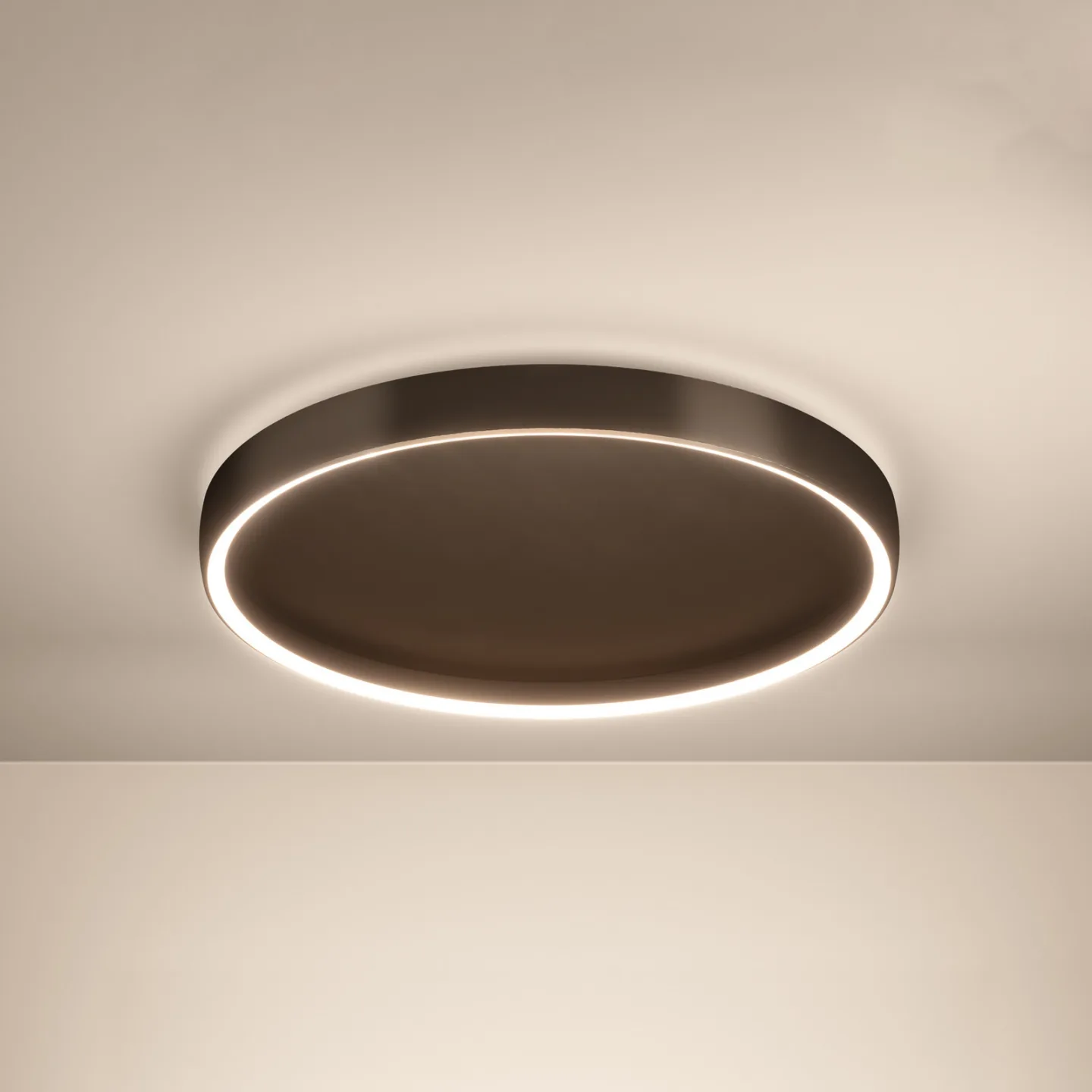 Trabuco LED-Deckenlampe schwarz/braun 55cm - Stars of Light - Wohnzimmer - Modern - Aluminium - Einflammig