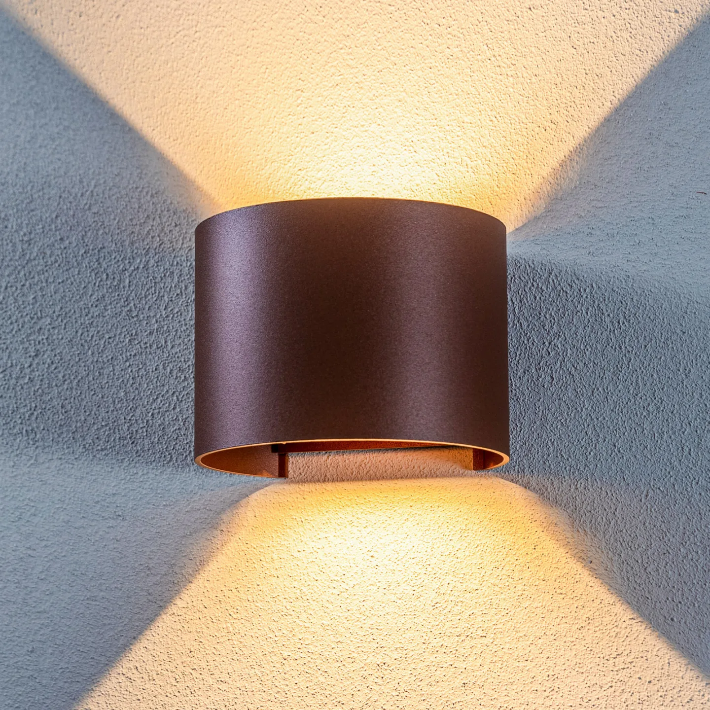 Nivar Round LED Außenwandleuchte Rust Brown - Lindby - Balkon - Modern - Metall - Rund