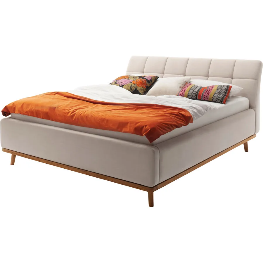Bett Matero beige Bezug Stoff 160 x 200 cm