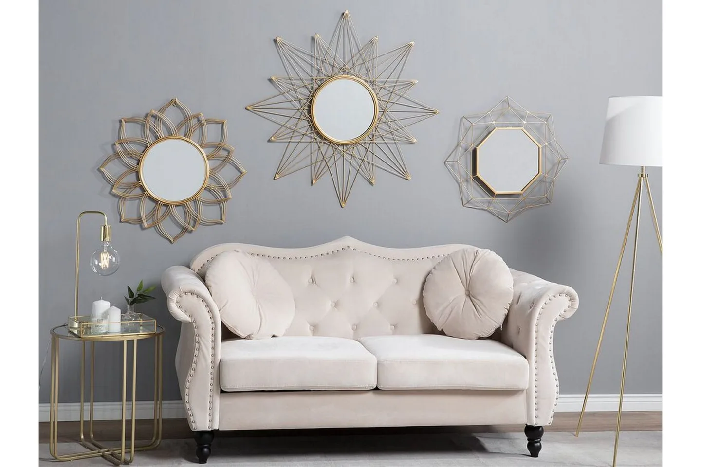 Hillion Spegel 50 cm - Guld
