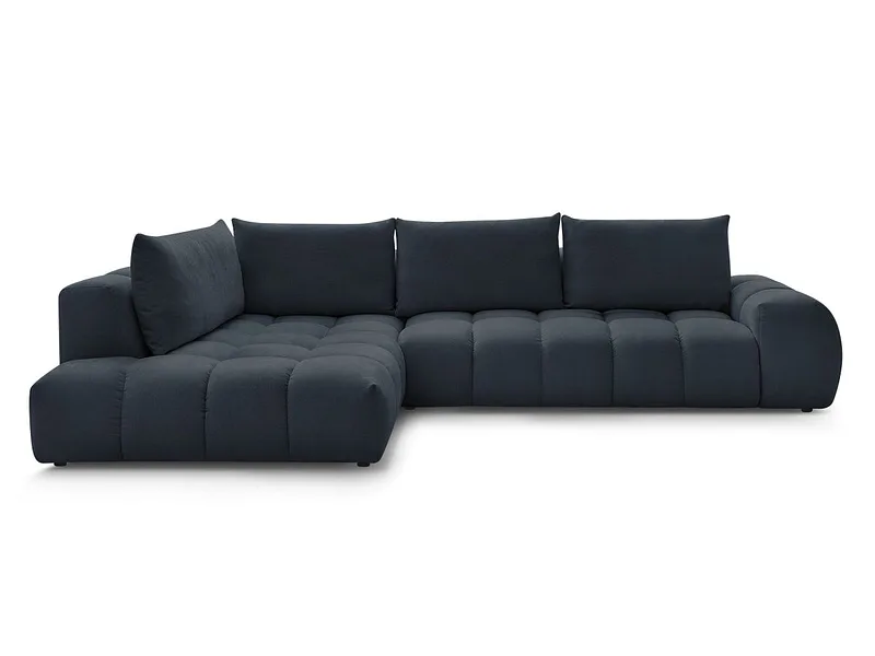 Ecksofa BOBOCHIC EVEREST Stoff mit Textur dunkelblau