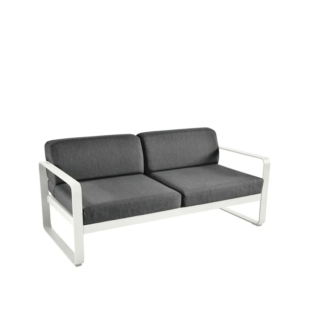 Fermob Bellevie 2-sits soffa Clay grey (grå), graphite grey dyna