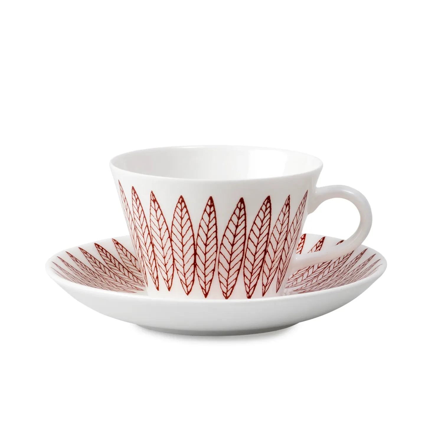 Gustavsbergs Porslinsfabrik Röd Salix kaffegods, kon Kaffekopp + fat
