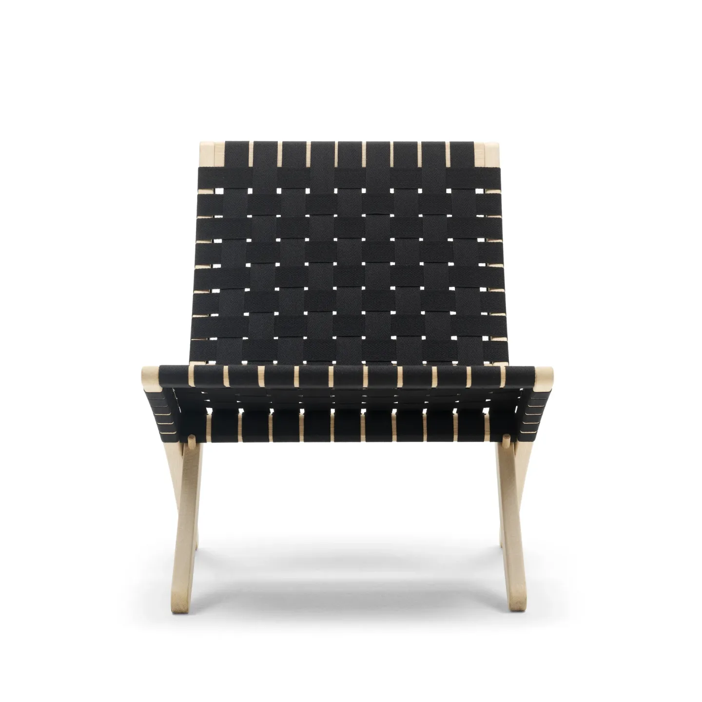 Carl Hansen & Søn MG501 Cuba fällfåtölj ekstativ Svart-bomullsgjord-såpad