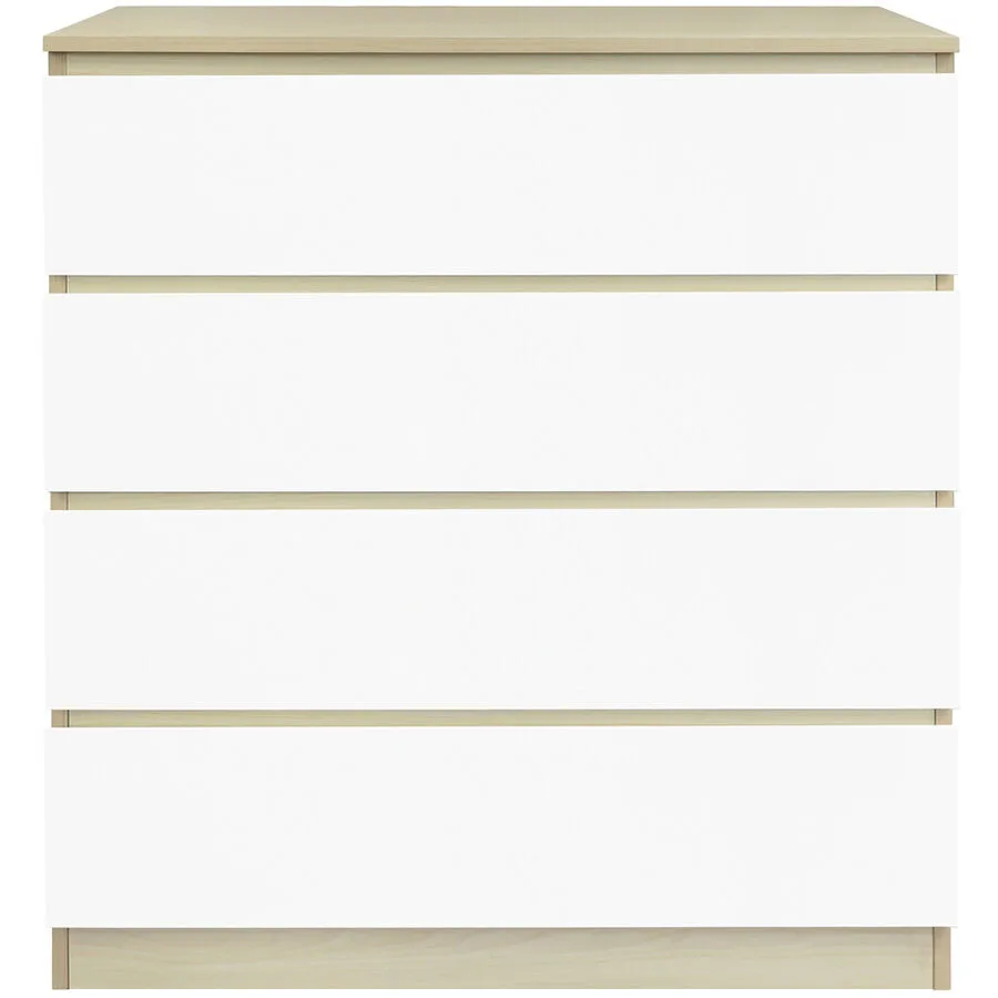 Kommode Mali Natur weiss MDF, Spanplatte B 80 cm H 93.5 cm