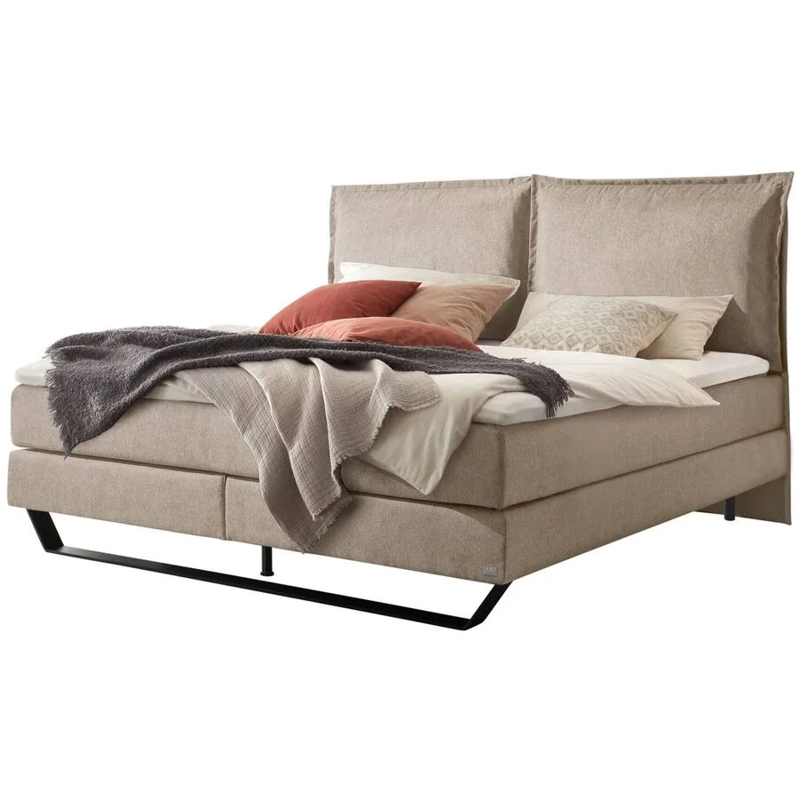 Hasena Boxspringbett Celina sand Stoff 180 x 200 cm