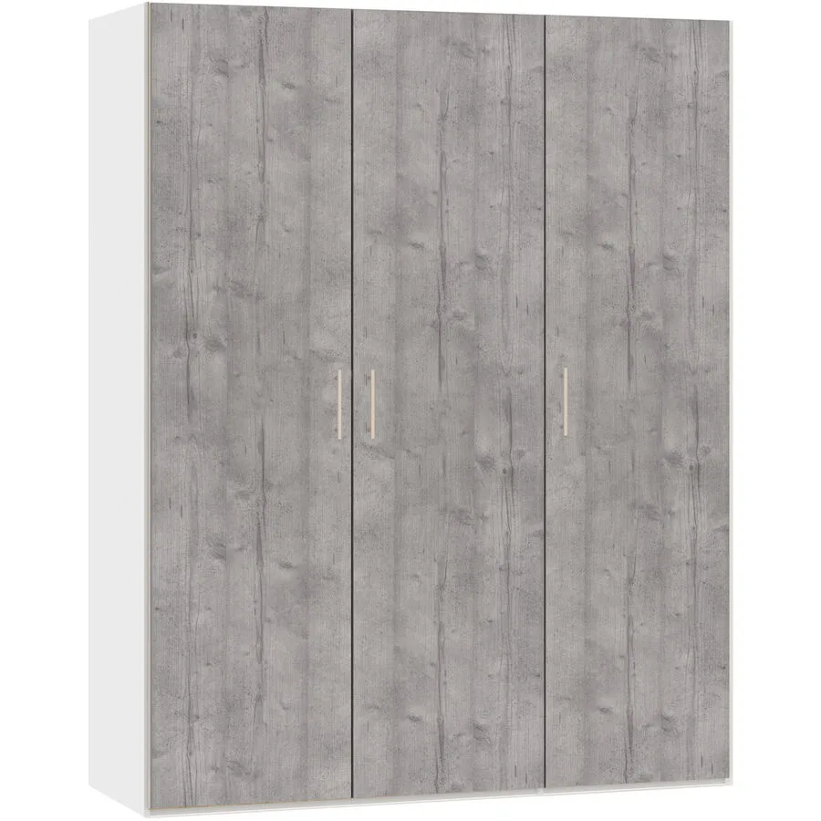 MyDeal Kleiderschrank Comfort go grau Betonoptik Holzwerkstoff B 153 cm - Schweizer Möbelhersteller