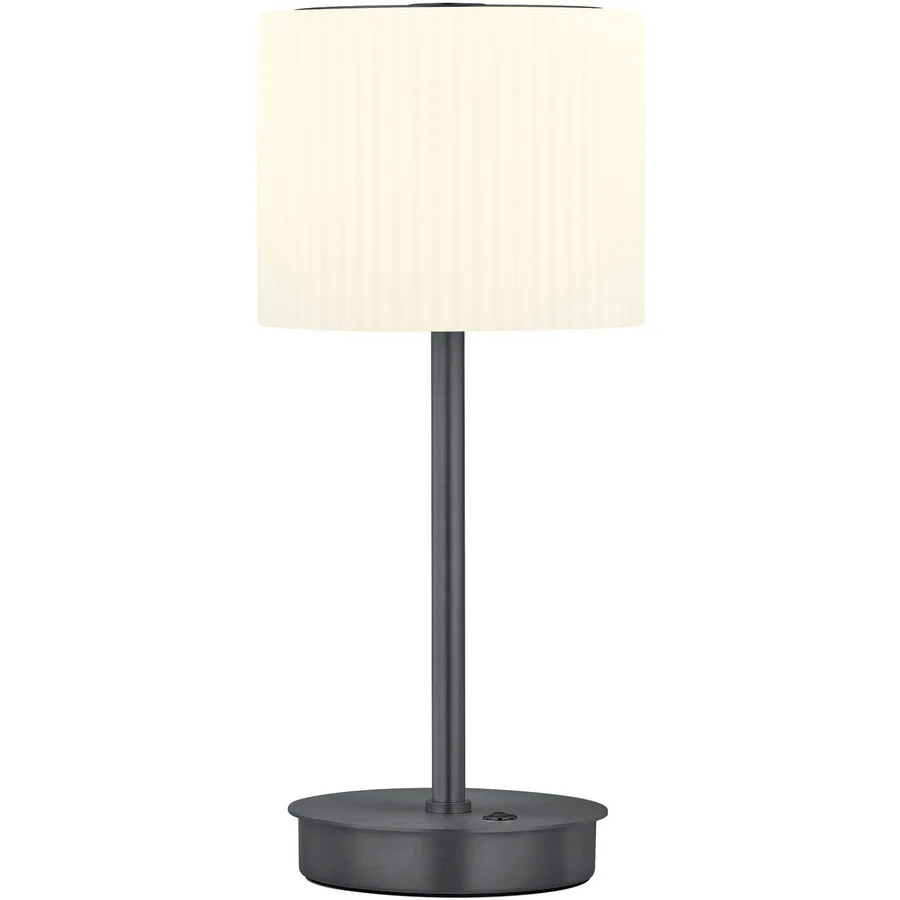 Tischlampe Elli Grau Aluminium/Eisen 15 cm 34 cm - Farbe: anthrazit eloxiert - LED - Lichtfarbe: Warmweiss - LED Energiesparlampen