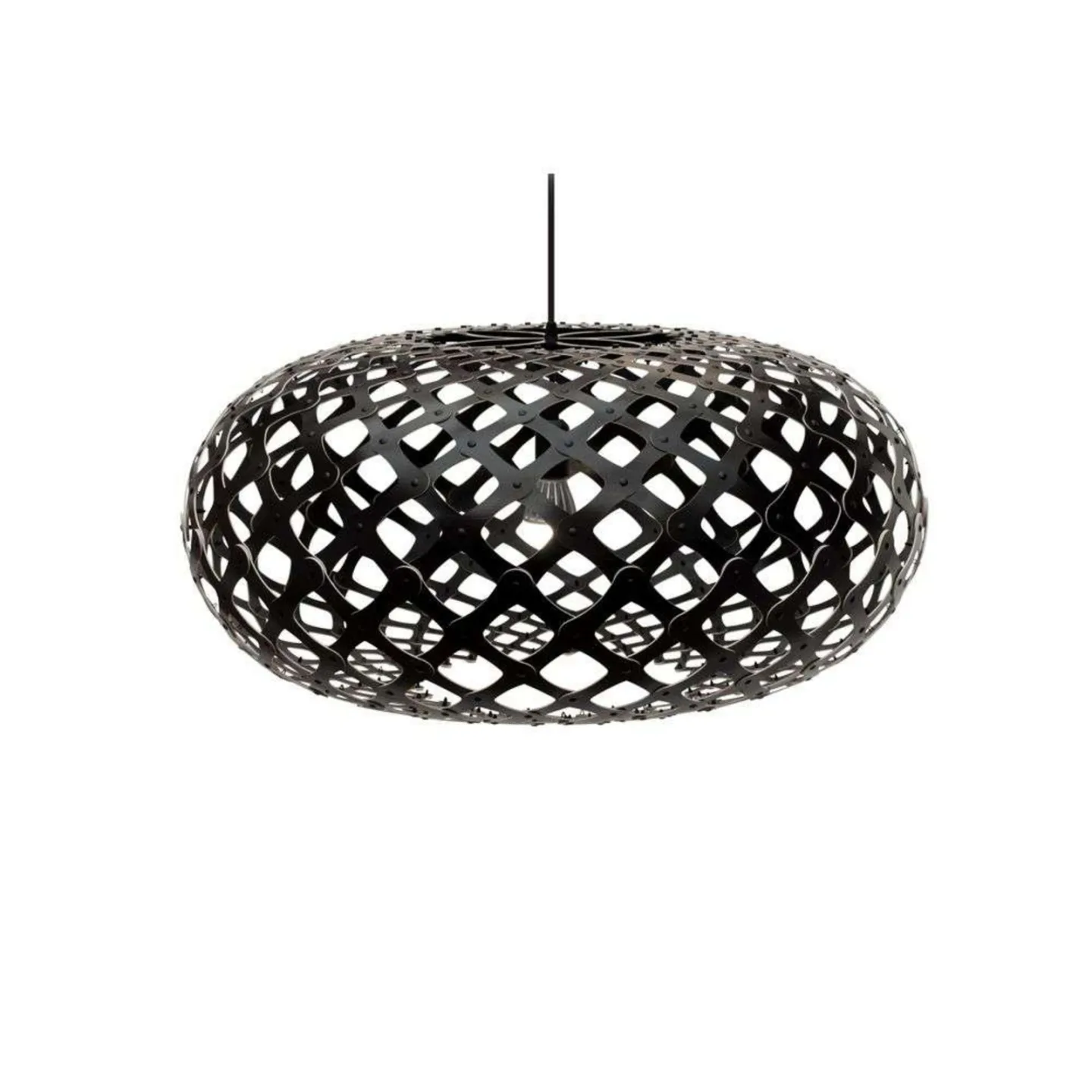 Kina Pendelleuchte Ø80 Schwarz 2 Seiten - David Trubridge - Wohnzimmer - Bambus