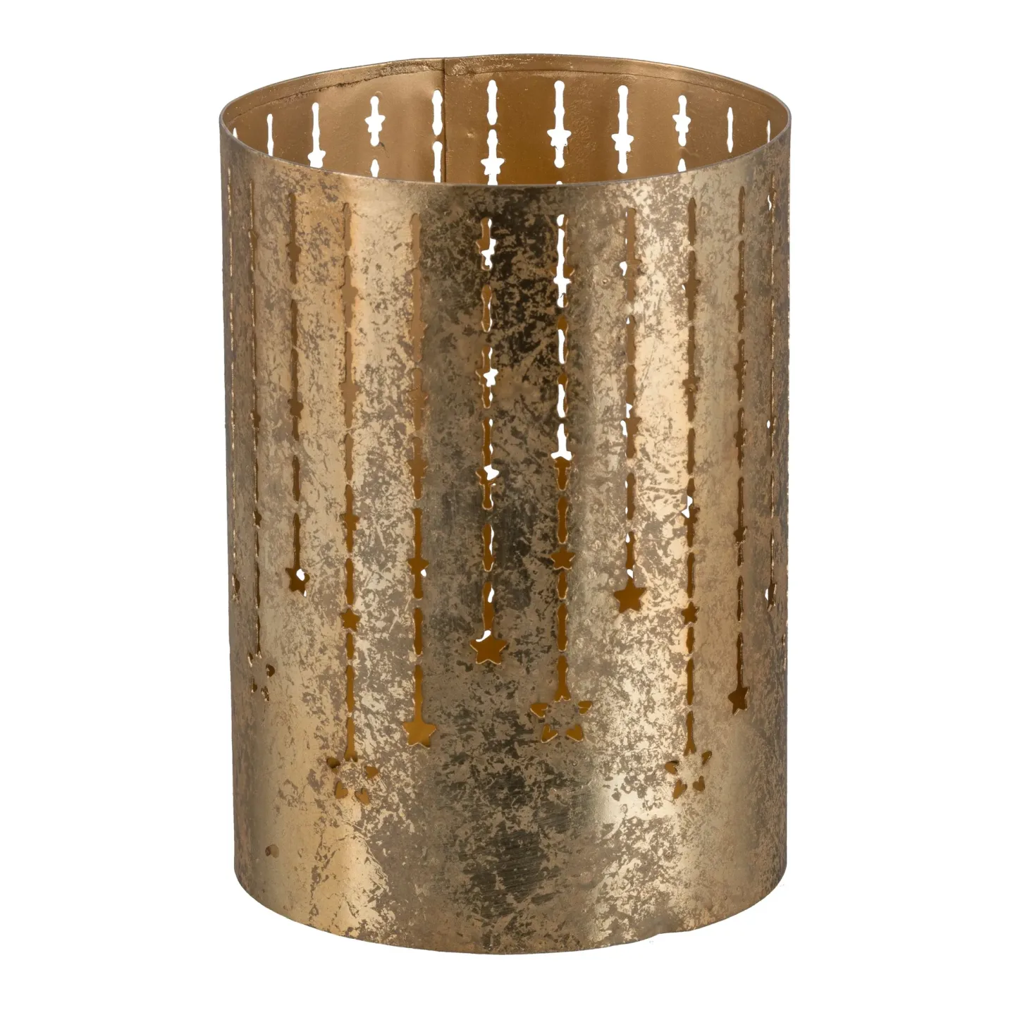 Gasper Windlicht Sternstanzdekor, Gold | Schubiger Möbel