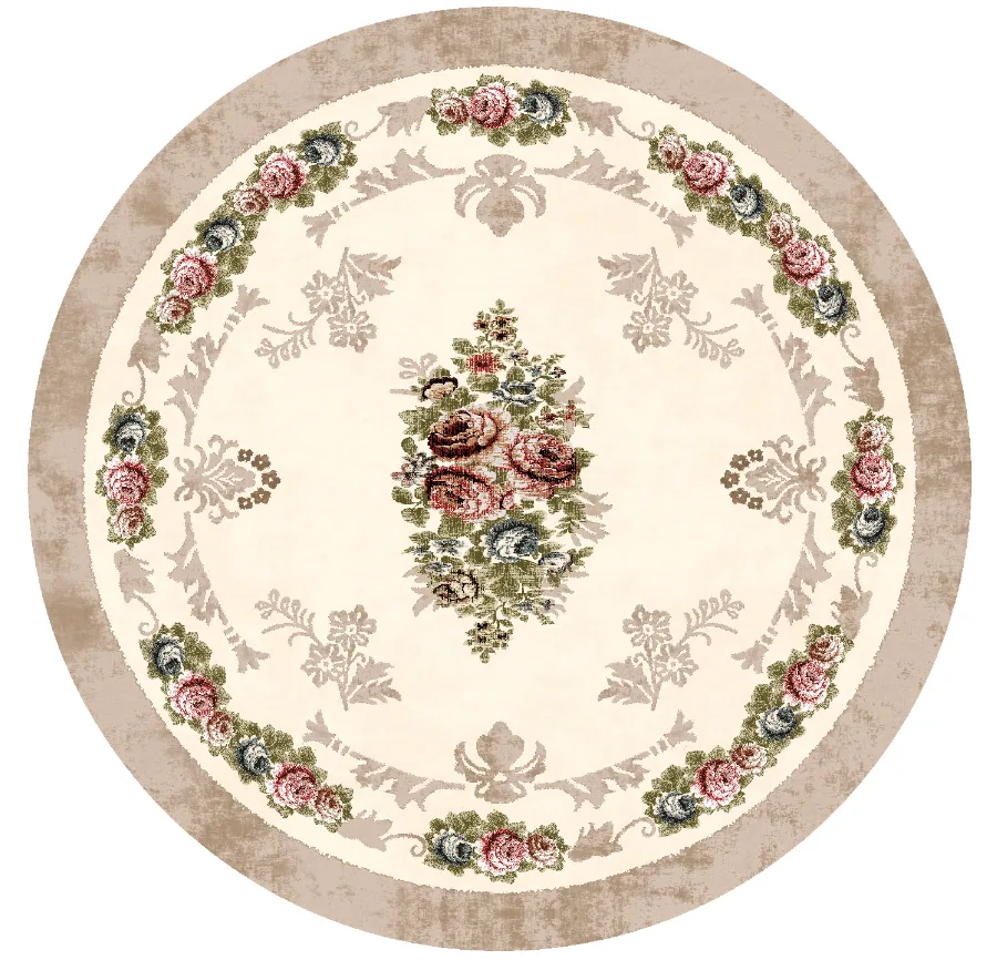 Rundt teppe - Delpha (beige/multi) (Størrelse: Ø 200 cm)