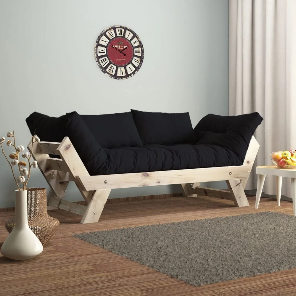 Zylar 2-sits Bäddsoffa - Svart/Natur