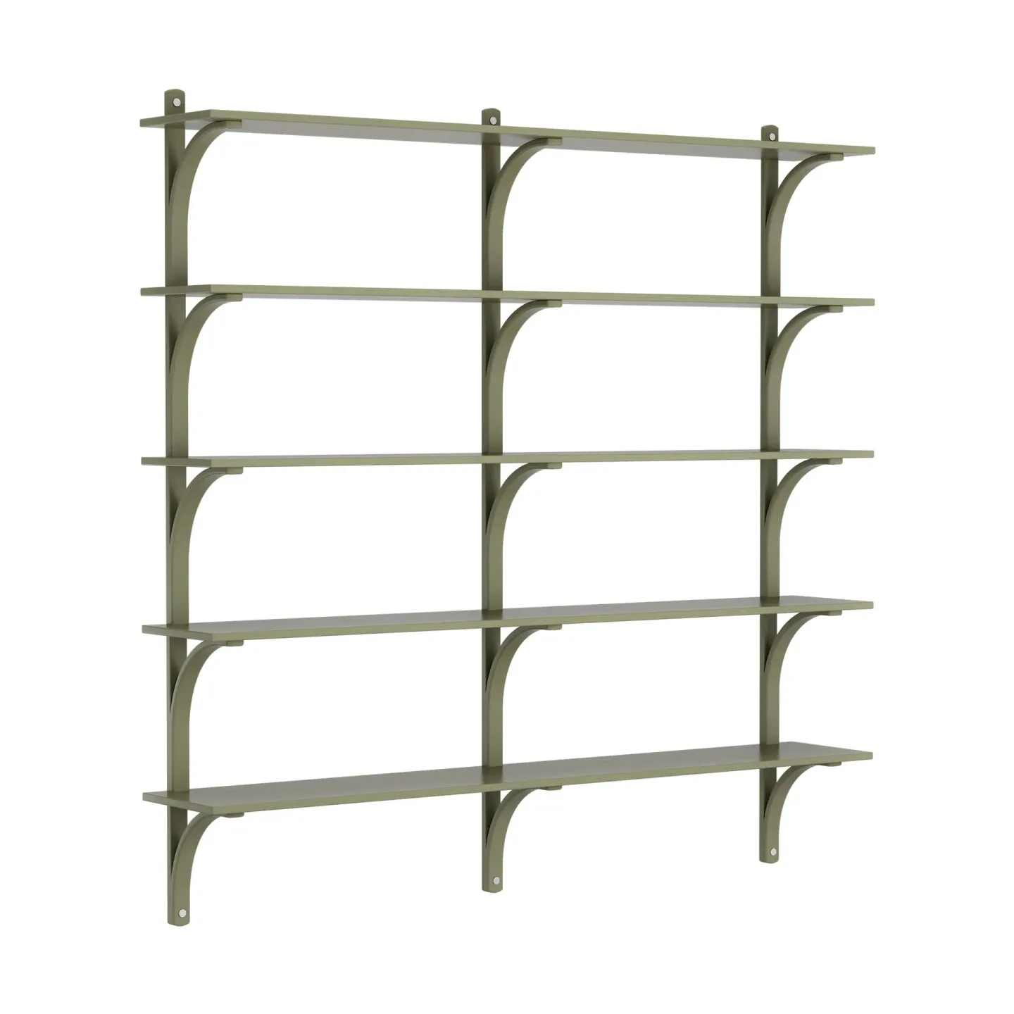Swedese Levi hylla 5 hyllplan Moss green-aluminium, 180 cm