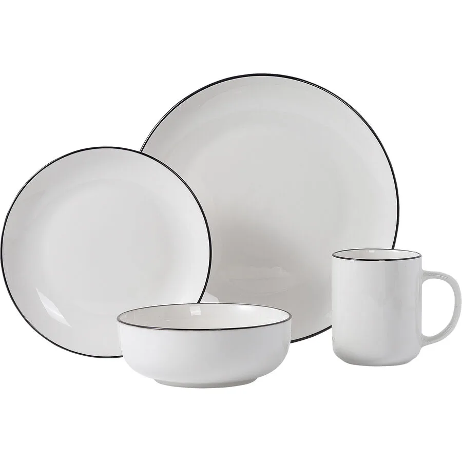 Geschirr-Set Chiara Weiss Porzellan