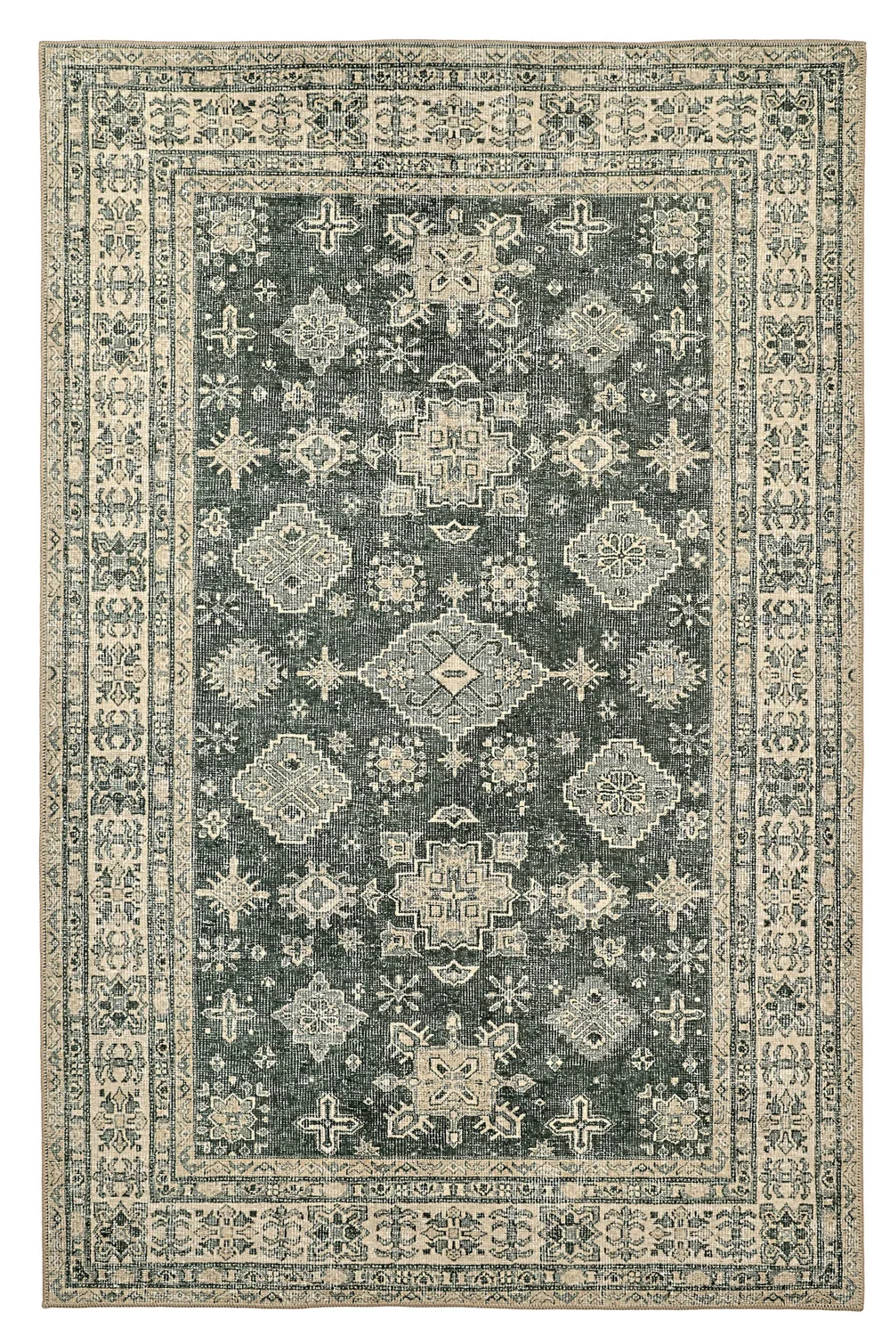 Flatvevd teppe - Zuleina (grønn) (Størrelse: 75 x 150 cm)