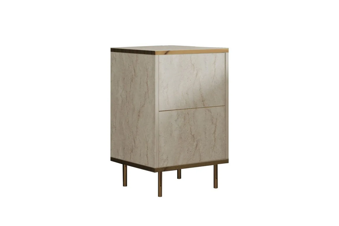 Nattduksbord Imaj Travertin / Rany - Beige/Guld