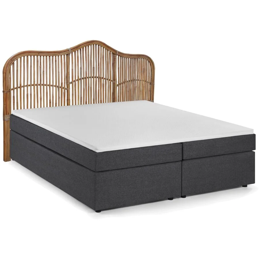 Boxspringbett Dättwil dunkelgrau Stoff 180 x 200 cm