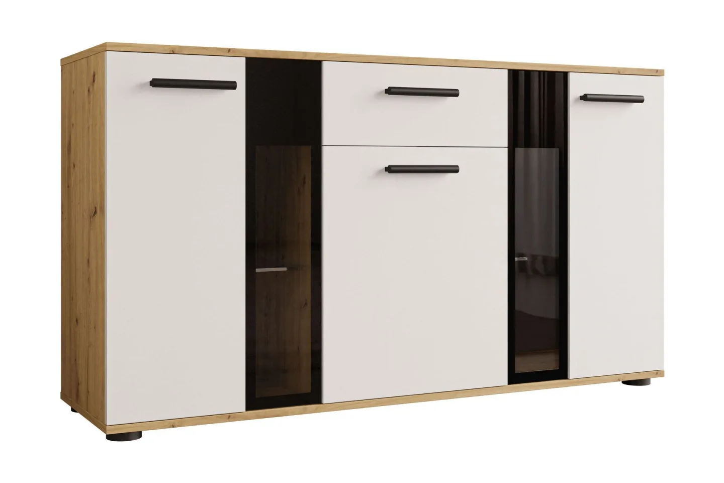 Deardorf Komoda 140 cm - Trä/natur/Vit