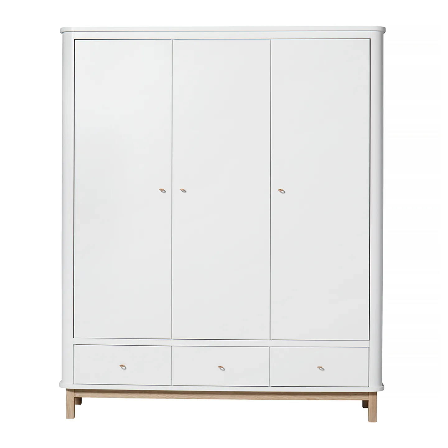 Oliver Furniture - Wood Wardrobe 3 Doors White / Oak - Skåp och vitrinskåp - Søren Rørbæk - Vit - Trä
