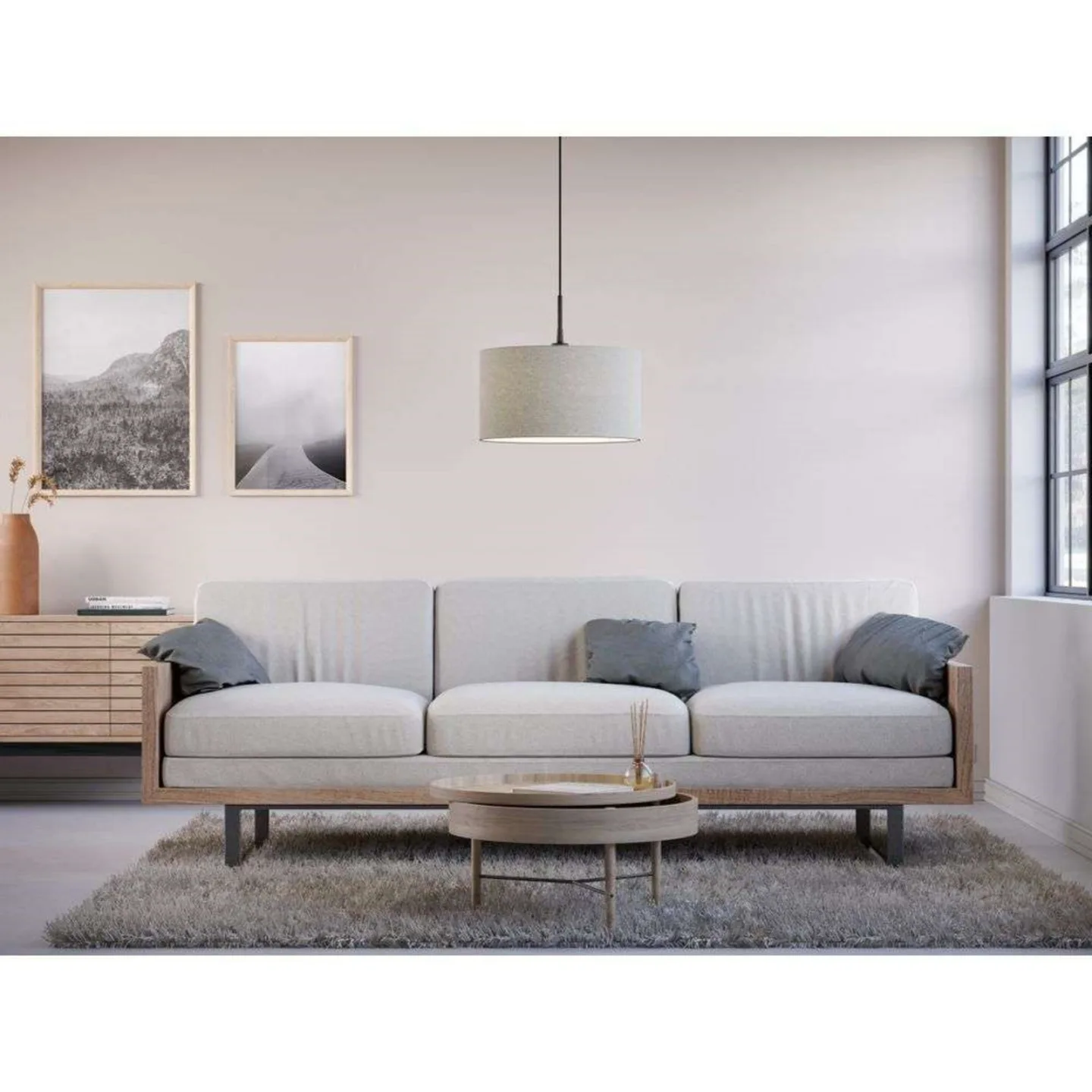 Soft Pendel Ø40 White Wool - Belid - Spisestue - Stof / tekstil