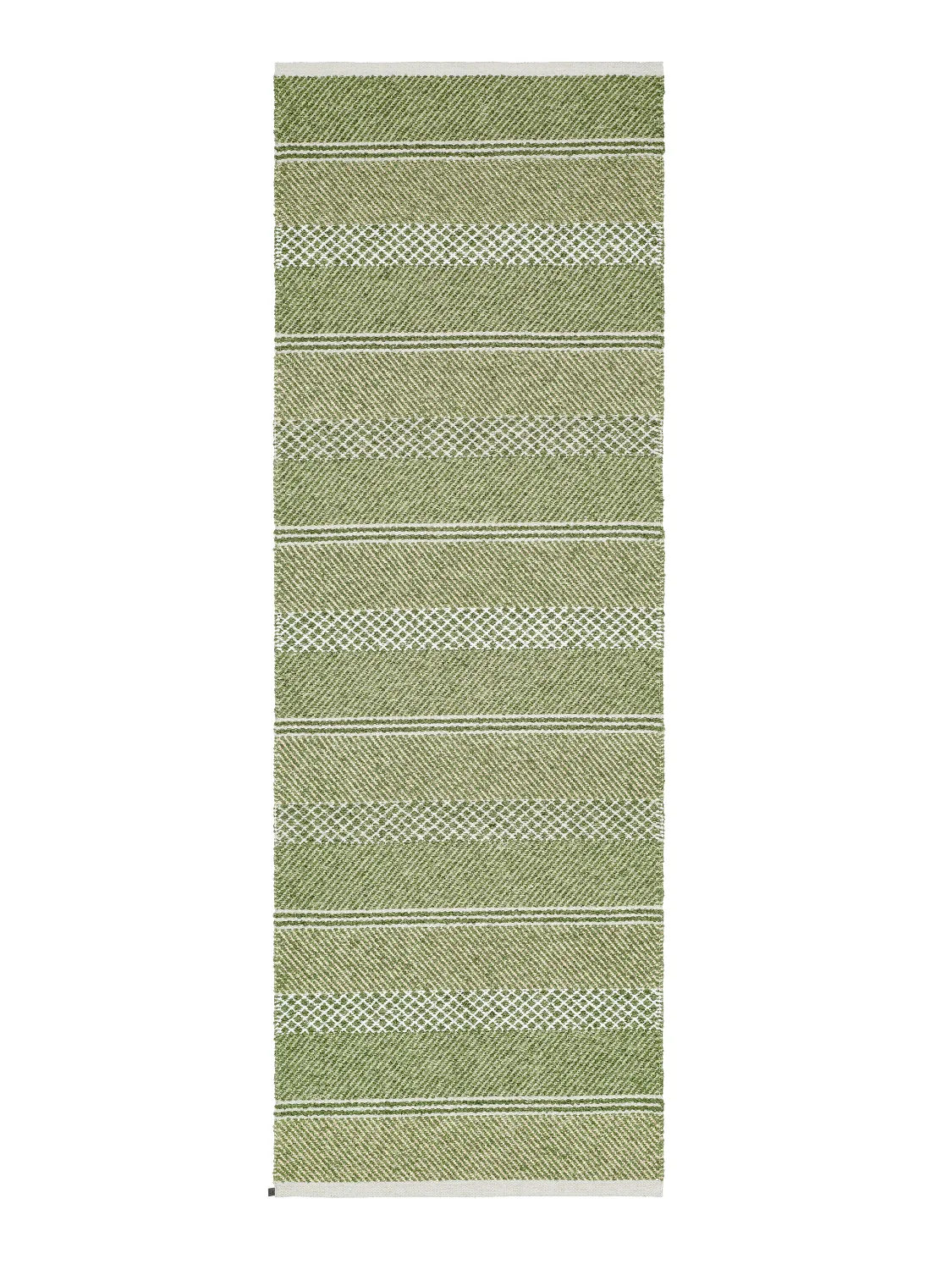 Plast- og garntepper - Horredsmattan Sia mix (olivengrønn) (Størrelse: 70 x 140 cm)