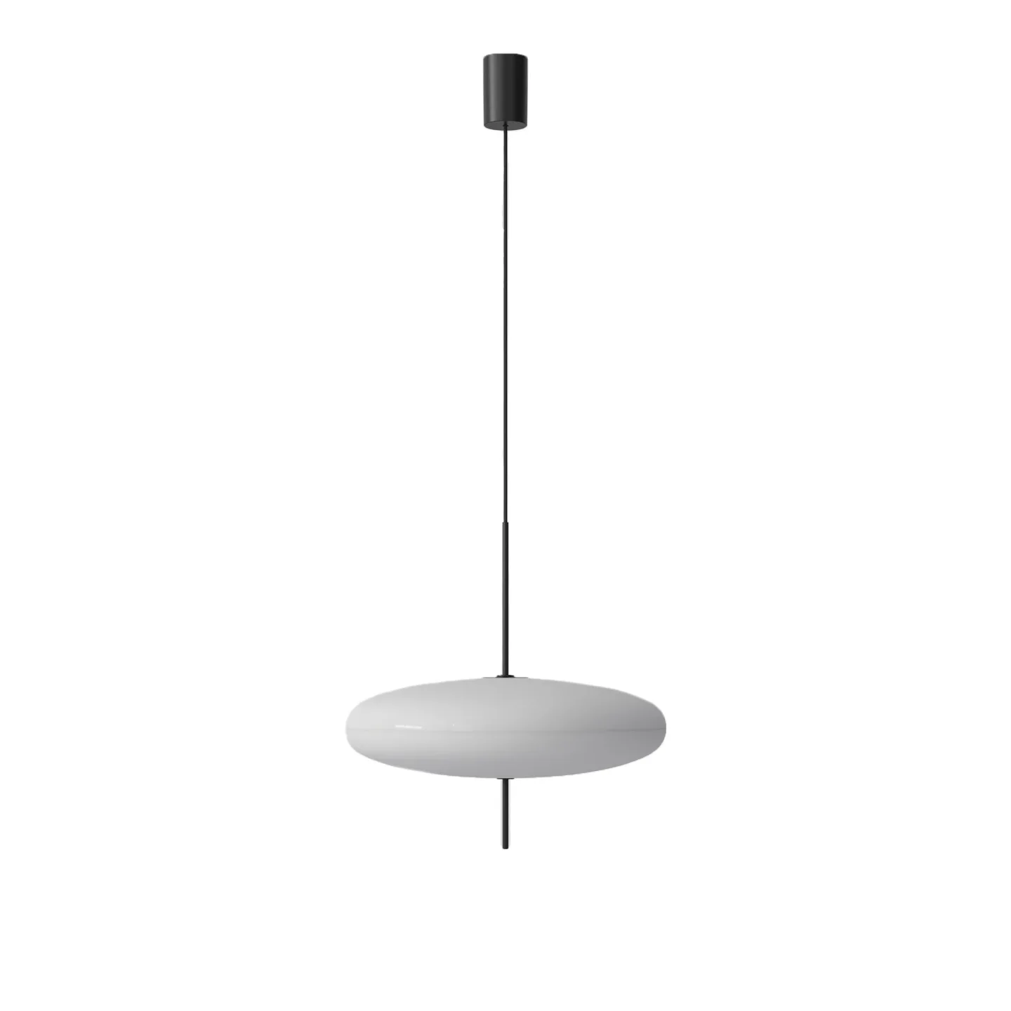 Astep - Model 2065, White Diffuser, Black Hardware, Black Cable - Pendellampor - Gino Sarfatti - Vit