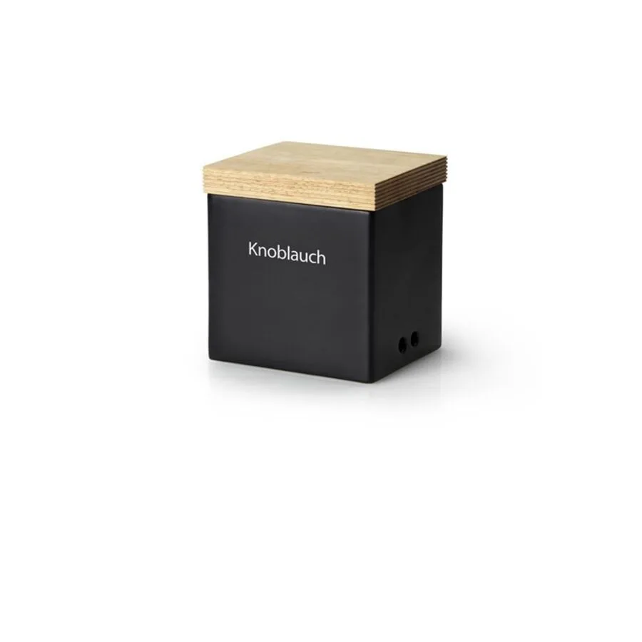 Vorratsdose Continenta Schwarz Keramik/Holz 14 cm 15.5 cm