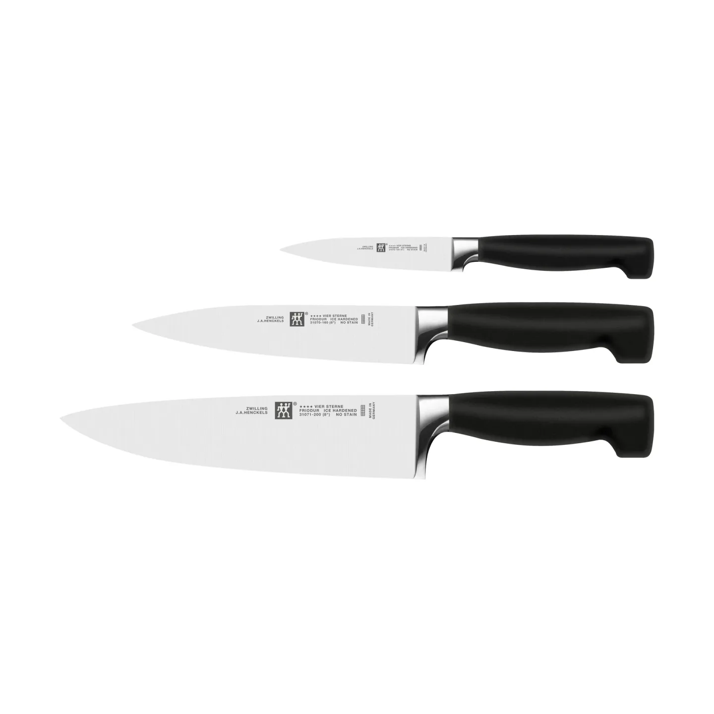 Zwilling Zwilling Four star Messerset 3-teilig Schwarz-Edelstahl