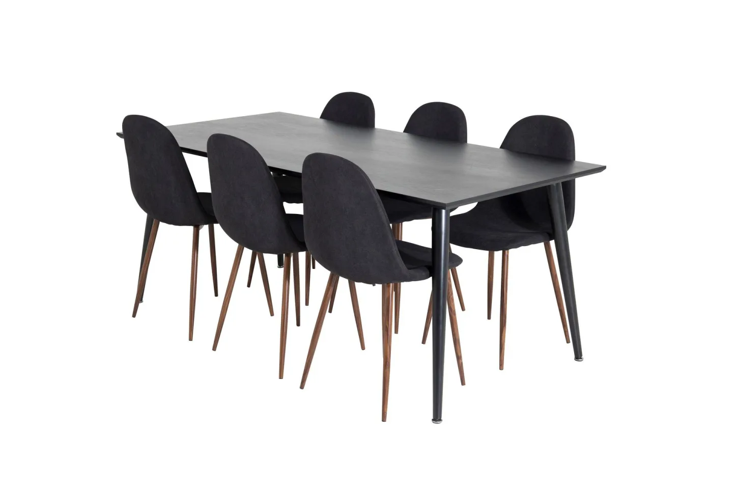 Balisa Matgrupp 180 cm inkl 6 Ypas Stolar - Svart/Brun